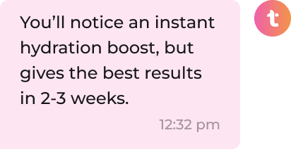 beauty product chat screenshot